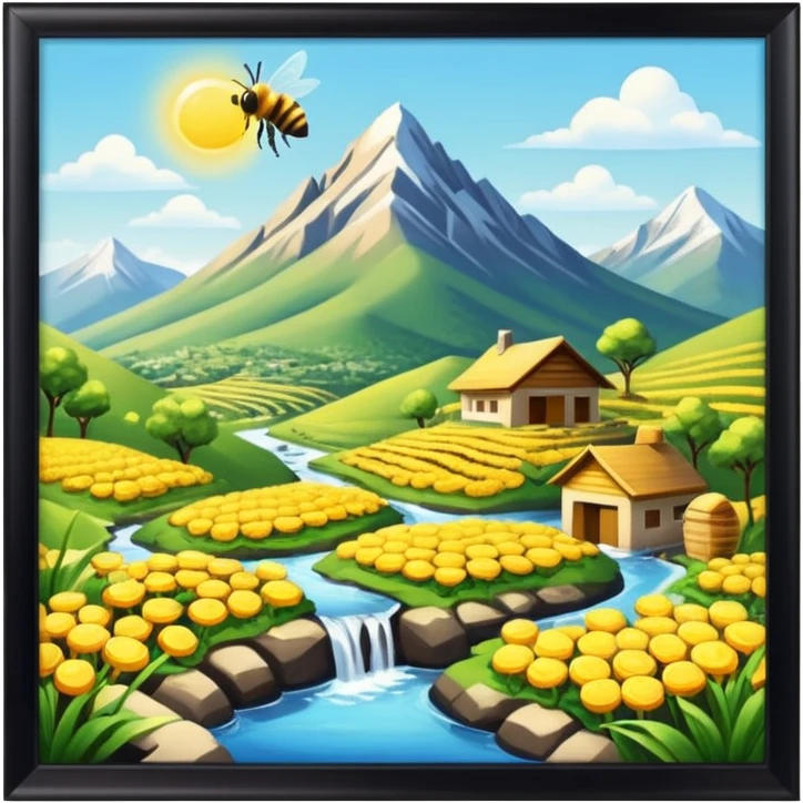 یک مزرعه زنبور عسل در دل کوه زیبا و با چشمه های فراوان در تولید کن emoji