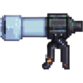 a cannon made of glass, transparent, fragile emoji