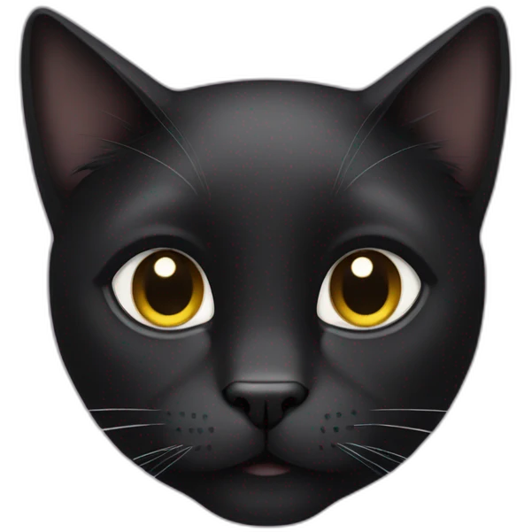 Black cat no eyebrow emoji