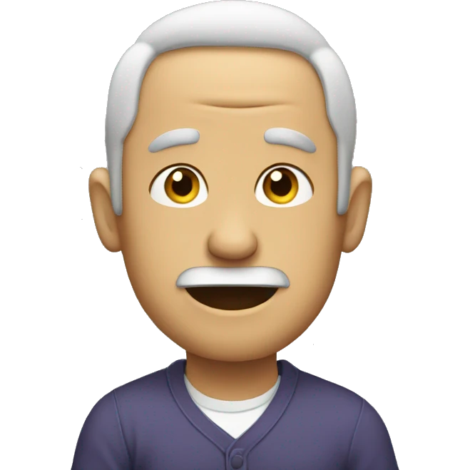 A man pulling his own ears while sitting emoji