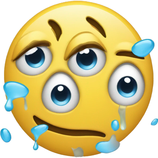 Smileys with eyes full of tears show a broken heart emoji