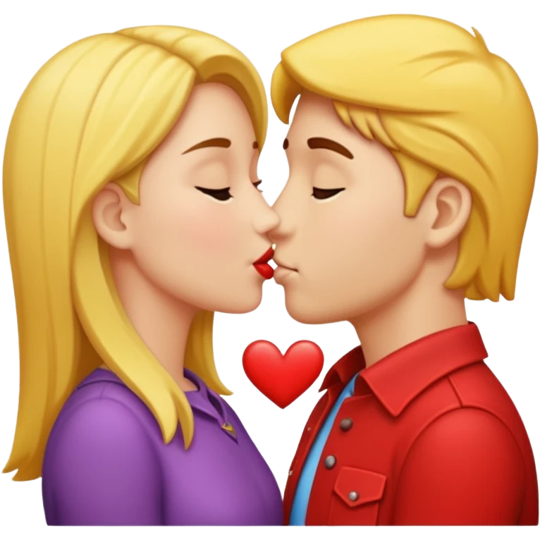 Couple kissing each other  emoji