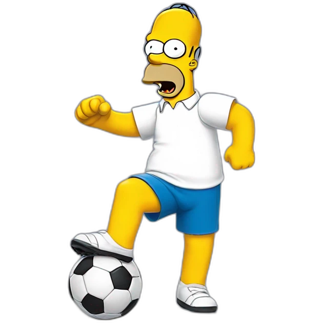 homer simpson playing soccer emoji