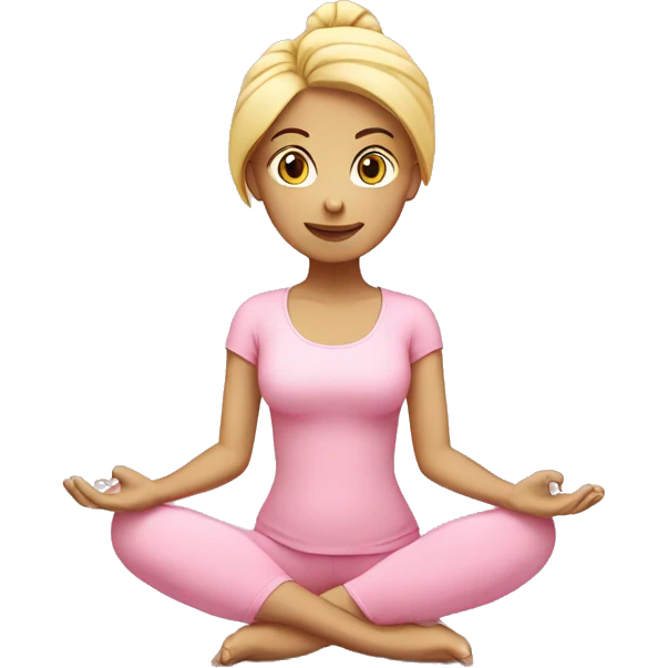 blonde yoga girl light pink clothes n emoji