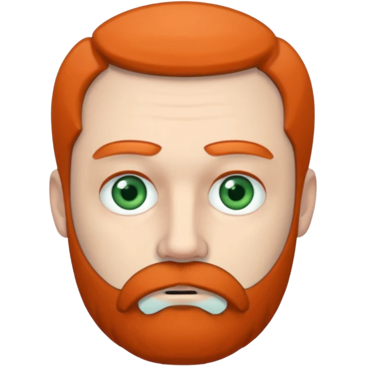 Greenish grey eyed adult man with tired look. Short dark grey hair, poor amount. He has a very long beard hanging. Pale skin. He's serious and looks tired. Make sure his hair and beard are both dark grey. emoji