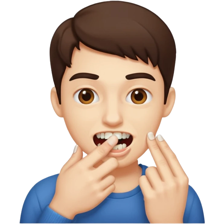 Una persona mordiedose la uña emoji