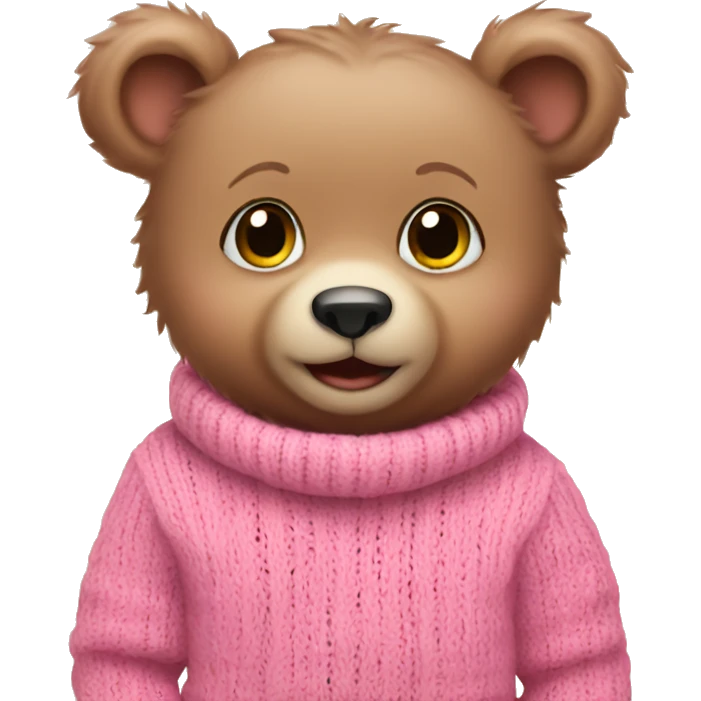 Baby bear wearing pink sweater  emoji