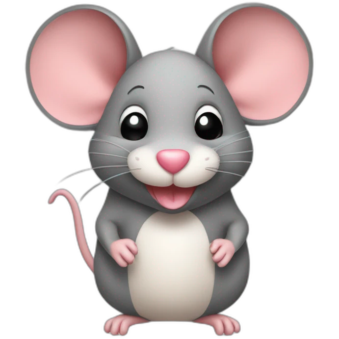 happy rat with a heart in it's hand emoji