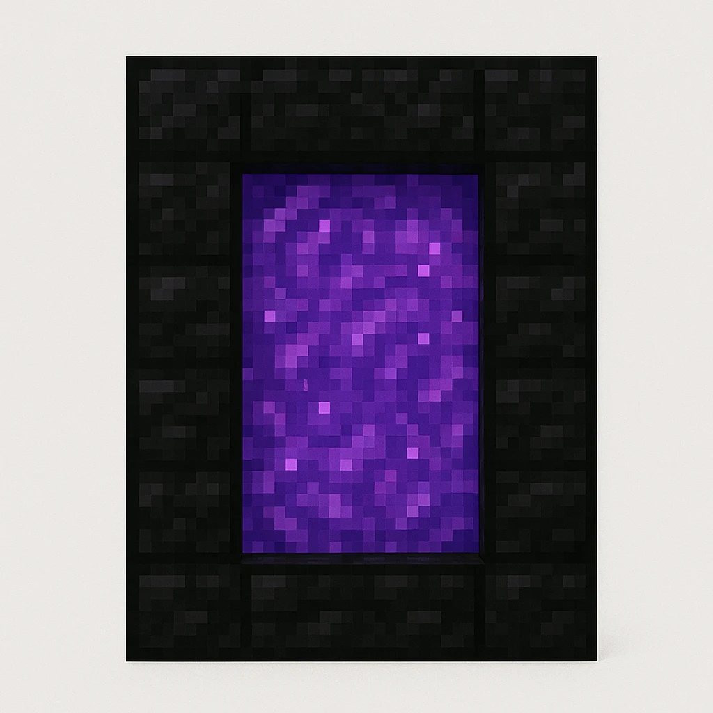 Minecraft-style purple portal with black frames emoji