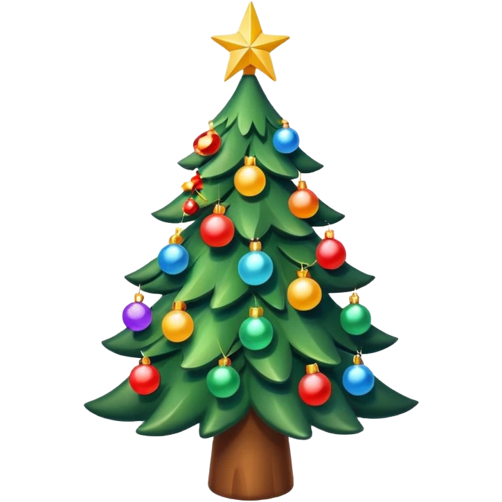 "Christmas tree decorated with lights and ornaments, glowing warmly, festive and colorful, cozy holiday atmosphere, digital illustration, vibrant and cheerful." emoji