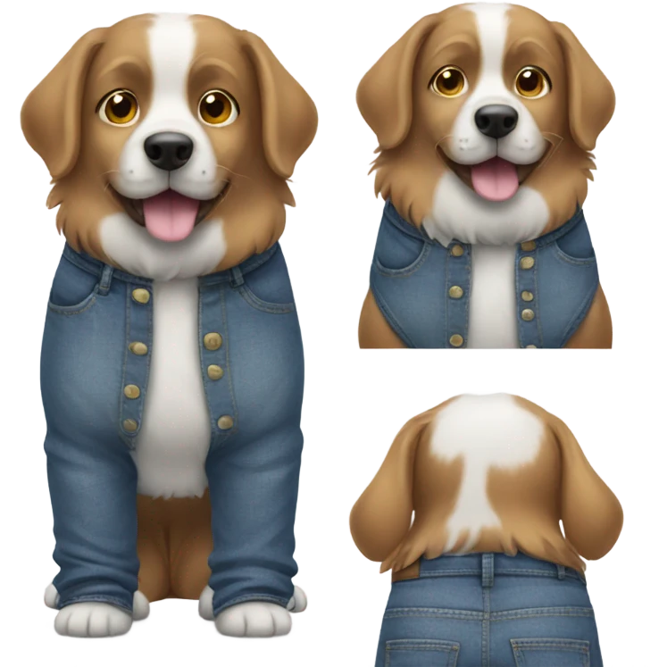 Dog wearing jeans emoji