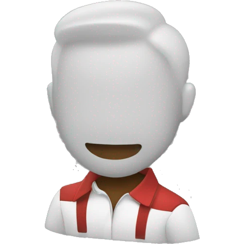 Un chico de pelo castaño con camisa negra y chaqueta roja con cuadros negros emoji