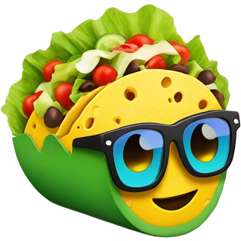 Taco with sunglasses  emoji