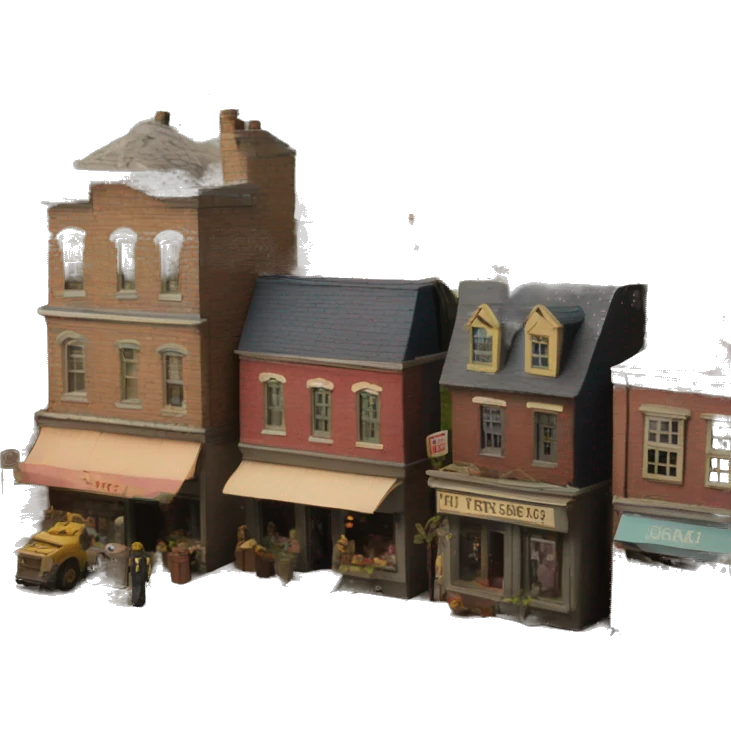 Detailed Town diorama from Betelgeuse movie emoji