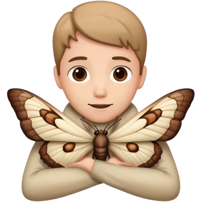 arms around neck moth open emoji