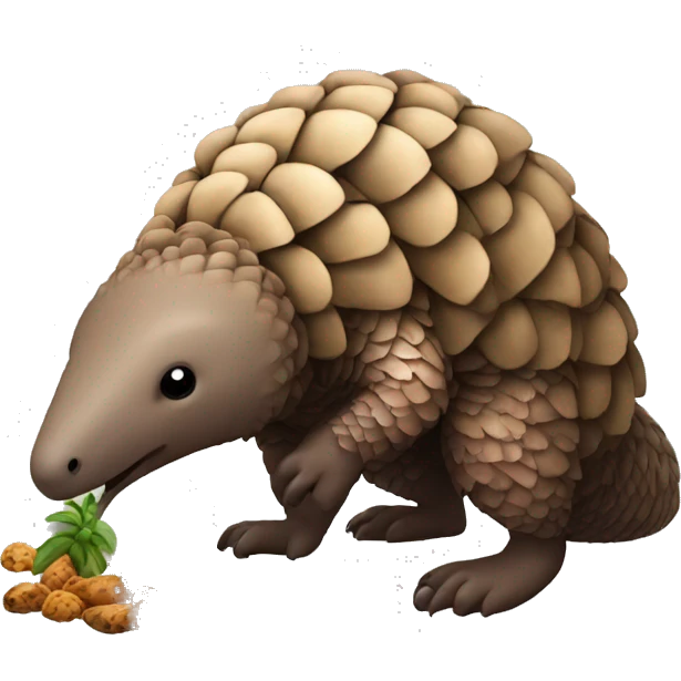 Pangolin eating bugs emoji