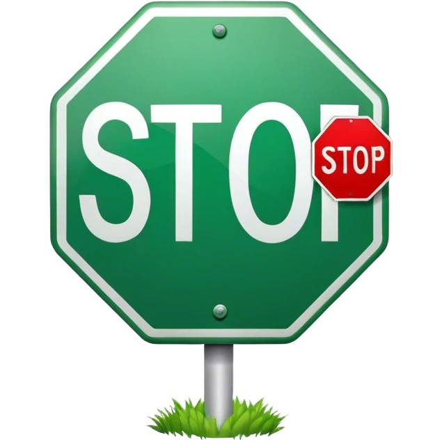 green stop sign emoji
