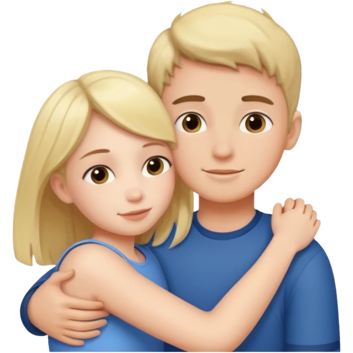 Girl hugging boy emoji