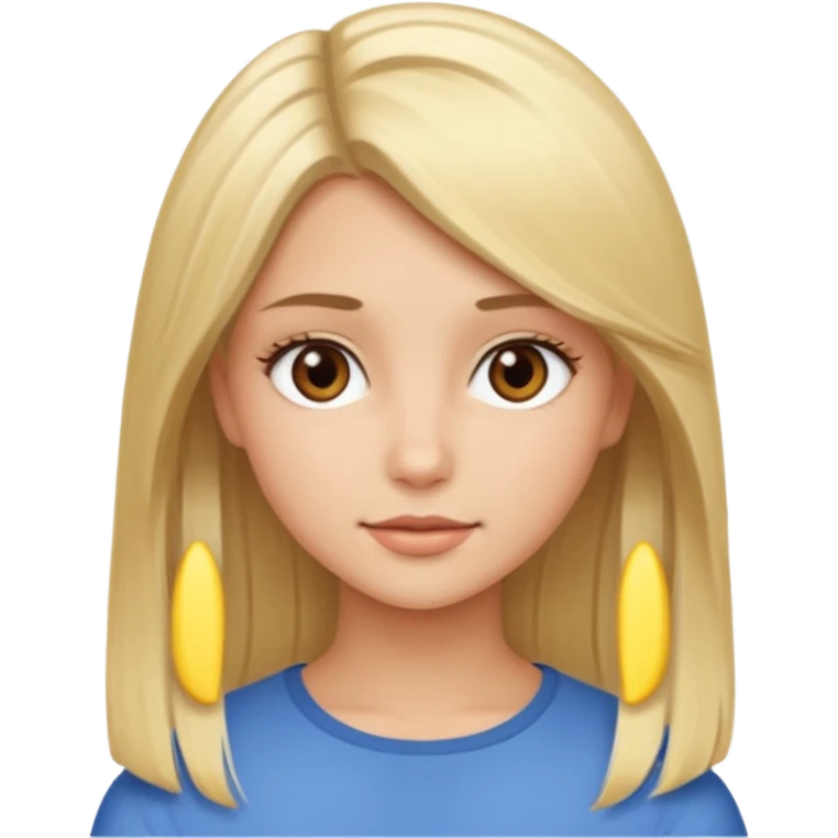 A blonde pretty girl with straight hair and brown eyes emoji