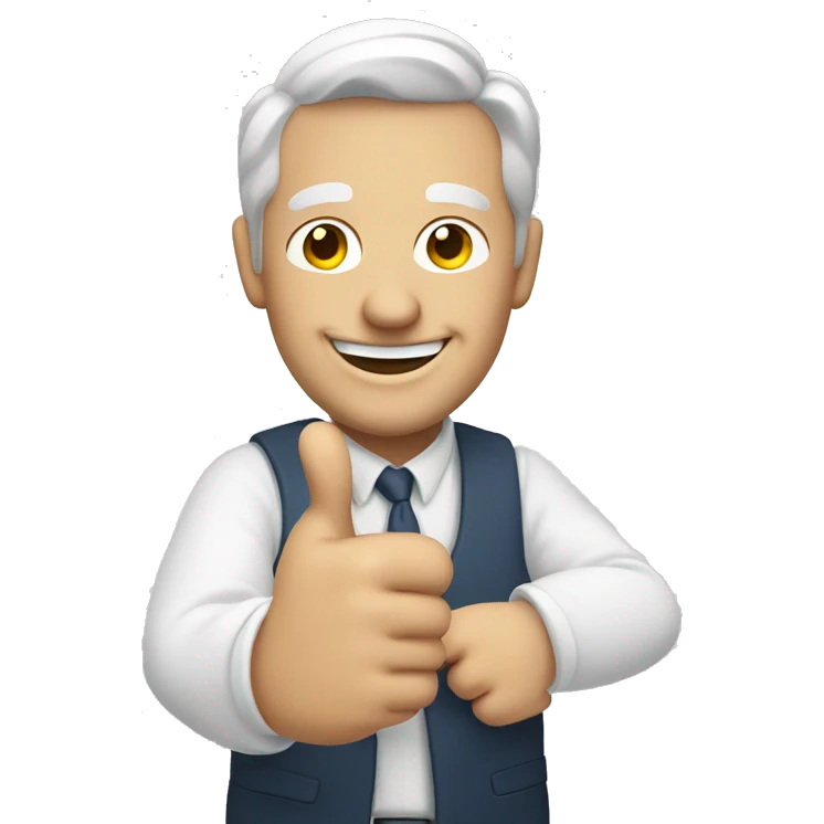 Smiling Englishman showing thumbs up  emoji