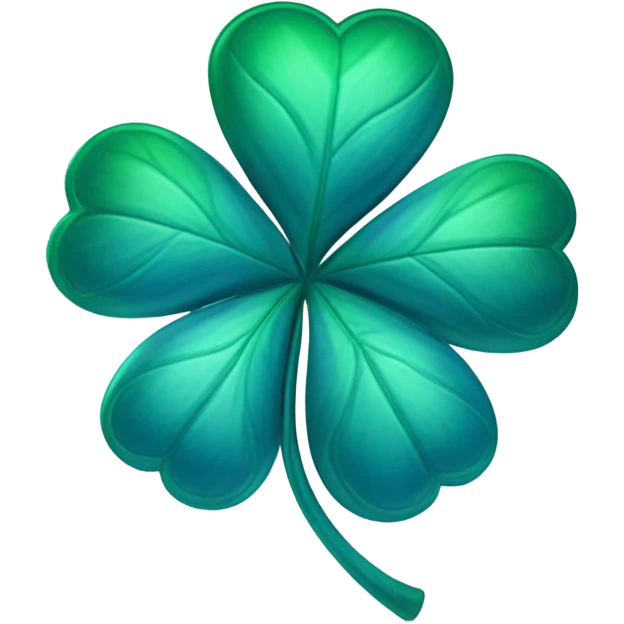 3D Four Leaf Blue Clover  emoji