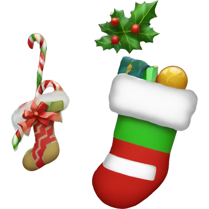 Make a Christmas stocking and make it rainbow  emoji