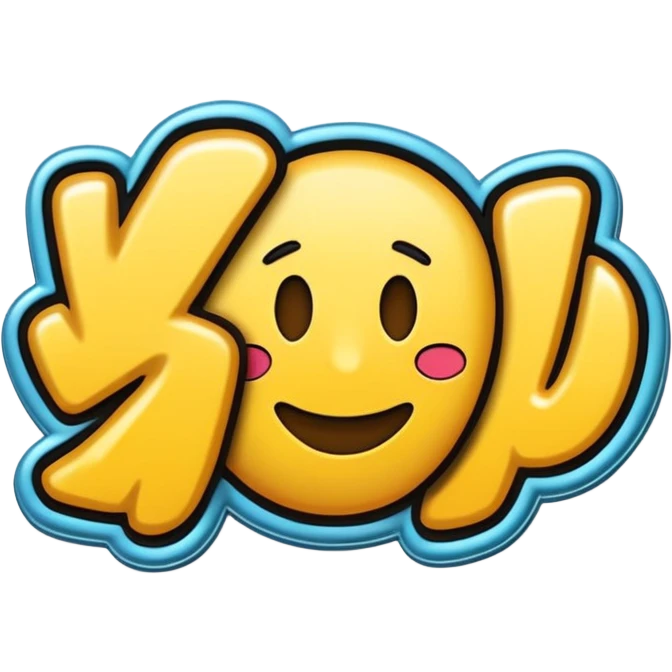 “Emoji-style graffiti text saying ‘TYCW.’, bold smooth strokes, cartoon style, thick rounded lines, modern emoji aesthetic, clean vector look, high contrast, centered composition, transparent background, flat colors, no texture, no realistic effects, sticker emoji style, emoji