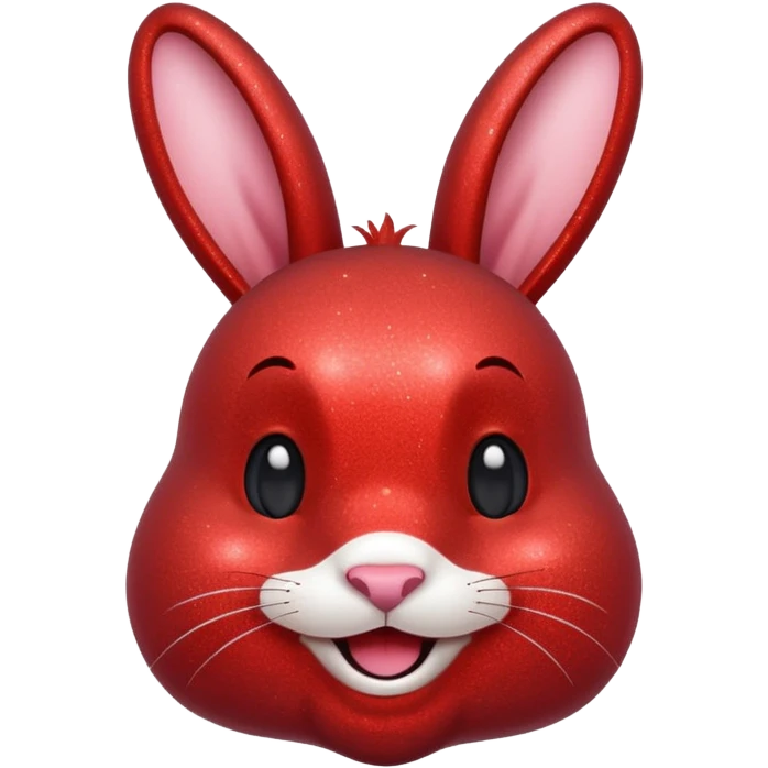 red glitter rabbit Happy  emoji