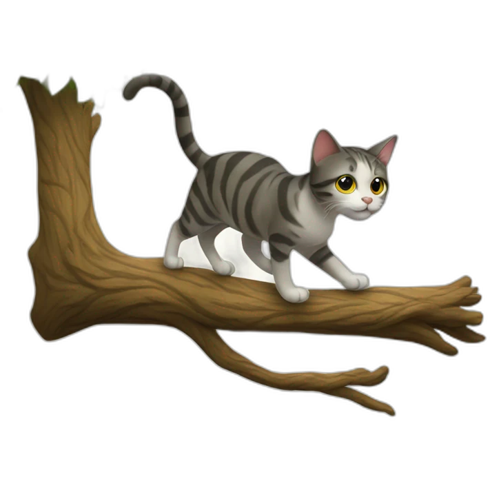 Cat walking over a tree emoji