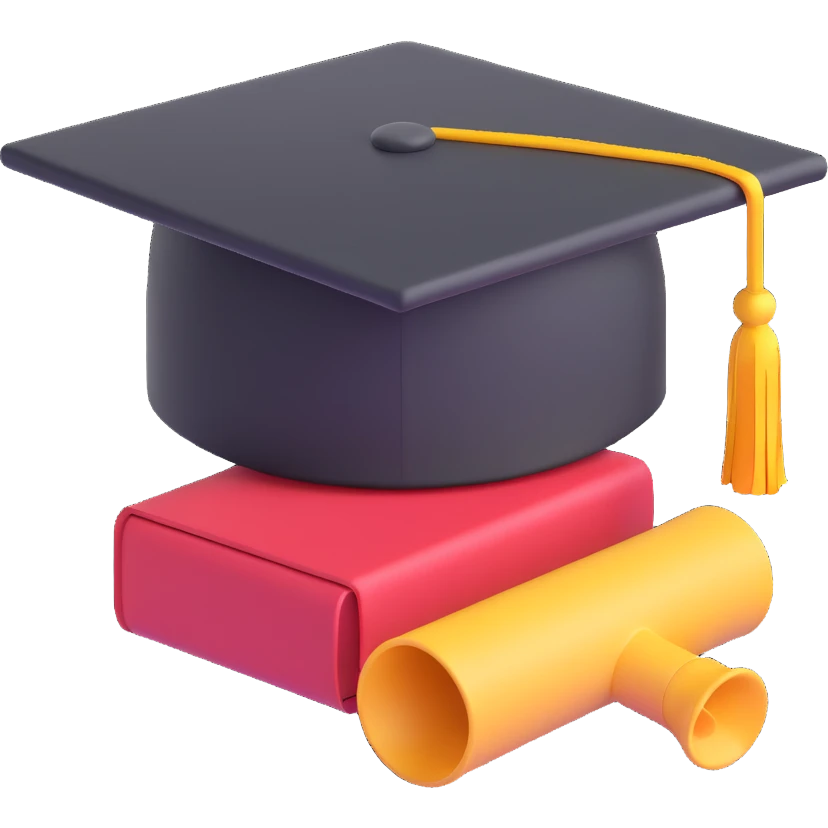 graduation cap and diploma together emoji, 3D Microsoft Fluent style emoji