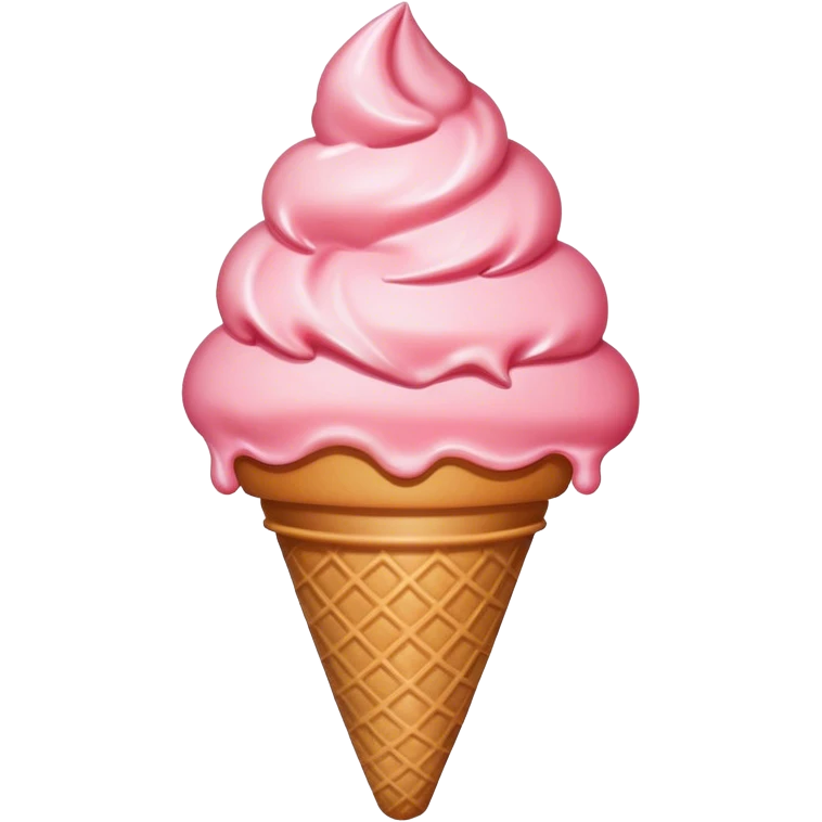 Strawberry ice cream cone emoji