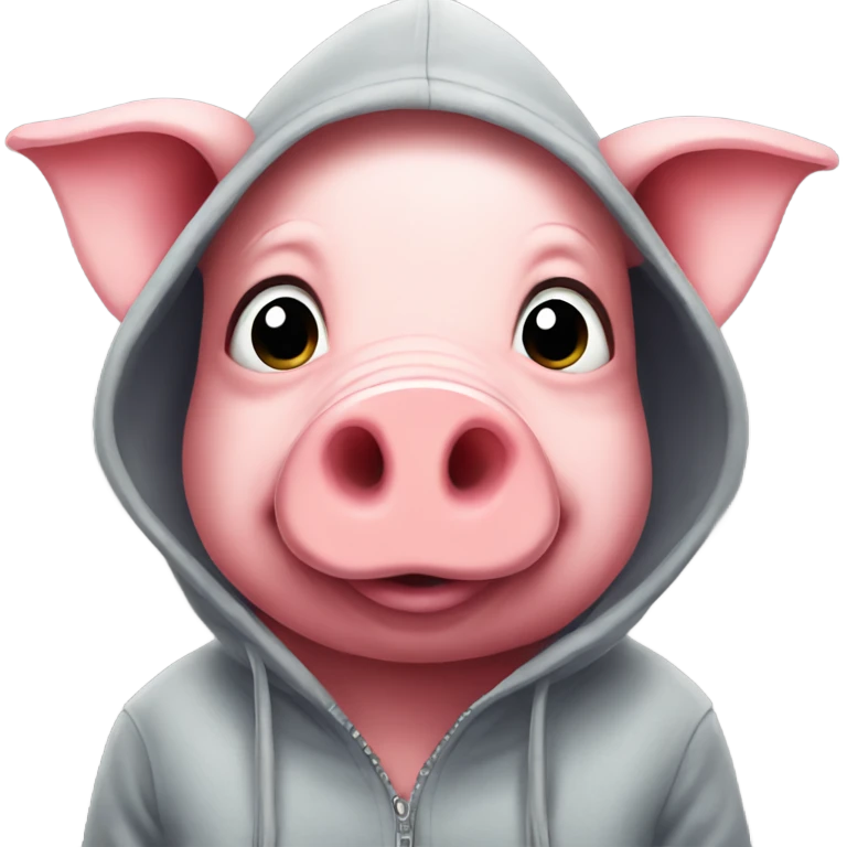 Pig wearing a hoodie  emoji