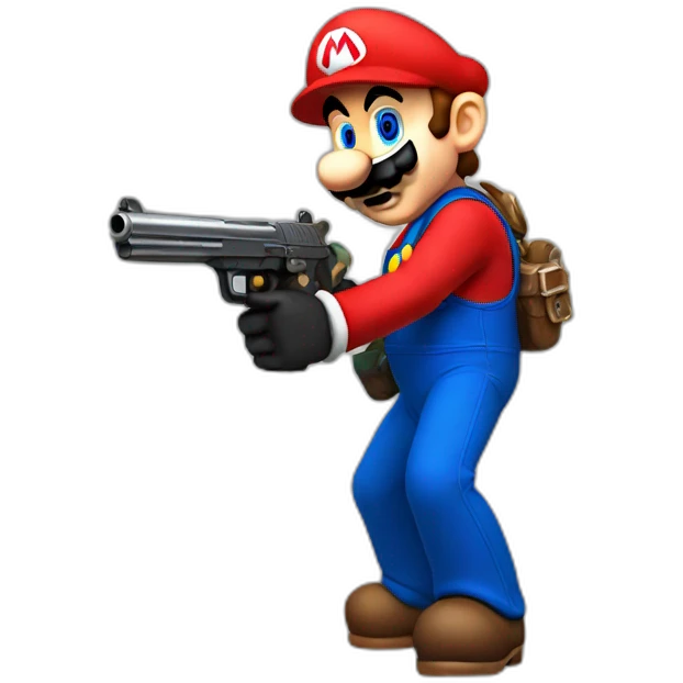 Mario with a Pistol emoji