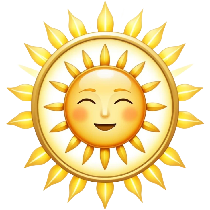 Mystical sun with celestial rays and ethereal 15-minute timer, sparkling light beams emoji