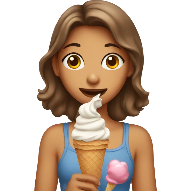 Girl eating ice cream emoji