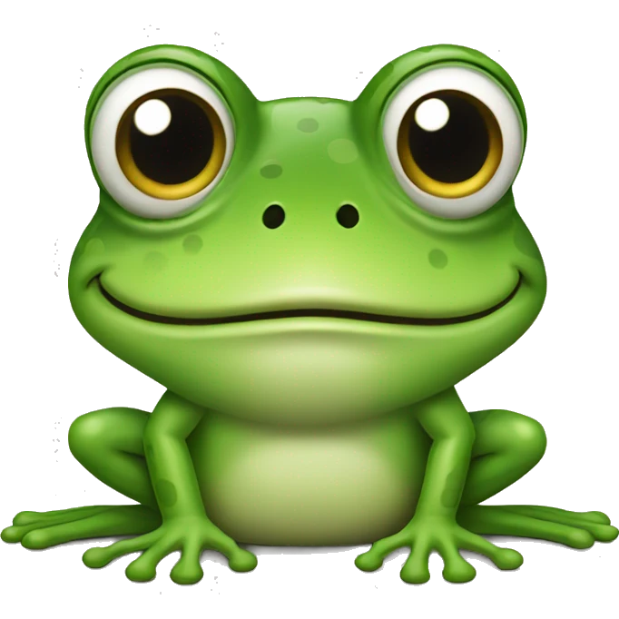 Frog with a weird face emoji