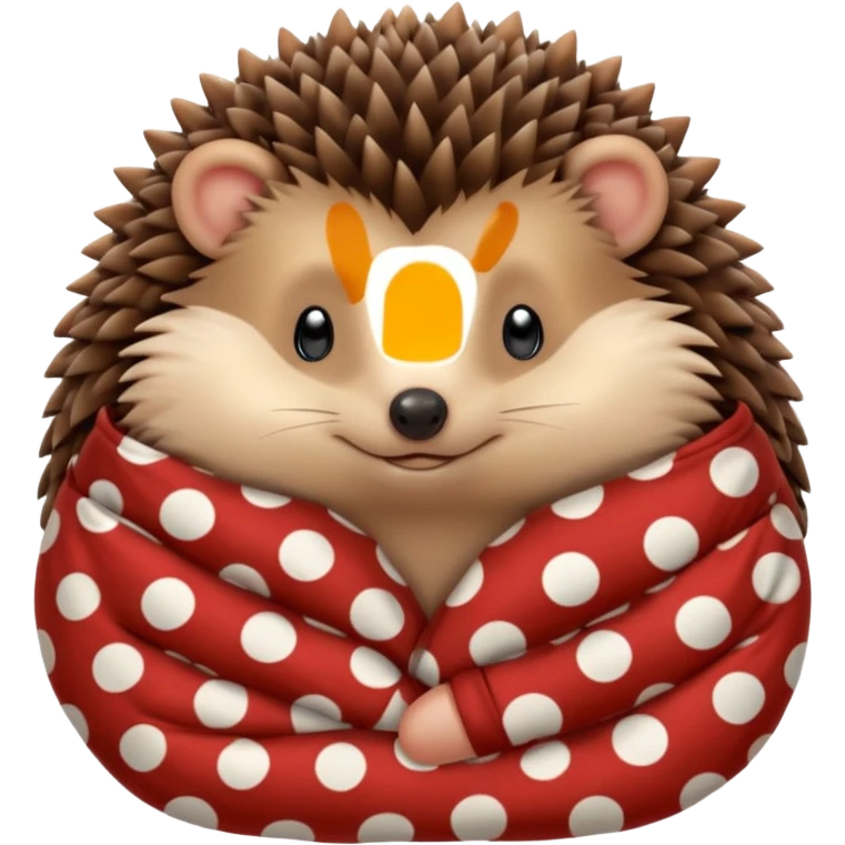 hedgehog in pajama curled up emoji