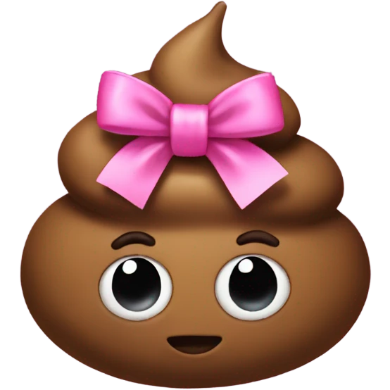 A poop with a pink bow  emoji