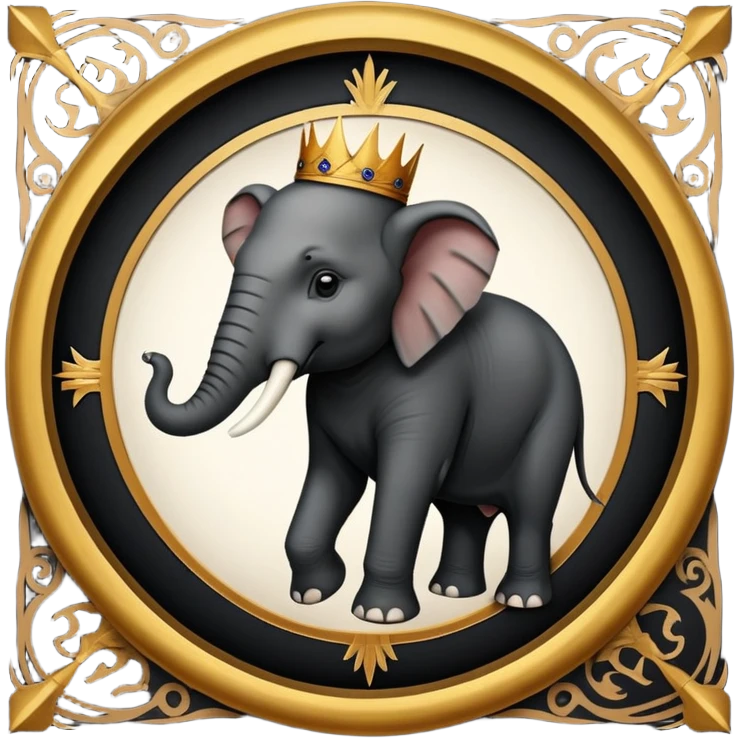 Republican Party Elephant but in a Game Of Thrones Intro Sigil Form - in a square picture frame emoji