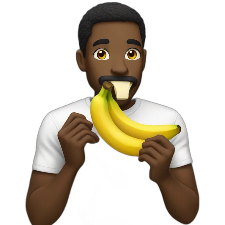 Black men eat banana emoji