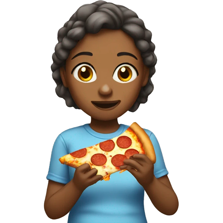 Girl eating pizza emoji
