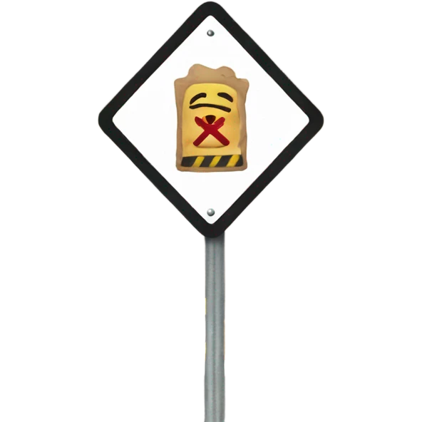 A "No Trespassing" sign on a road emoji