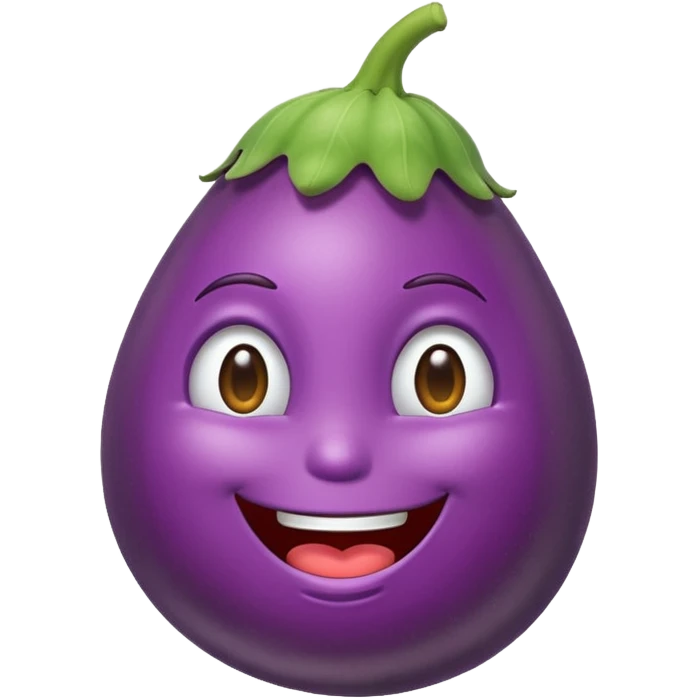 Eggplant winking emoji