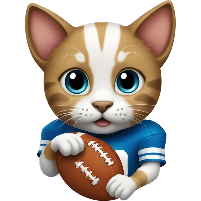 Cat playing touch football emoji