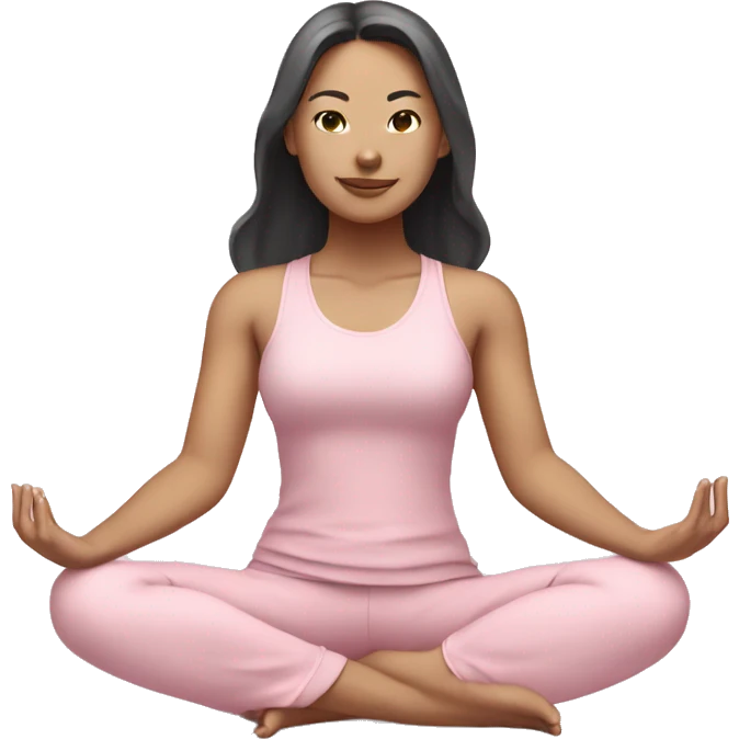 asian yoga girl light pink clothes  emoji