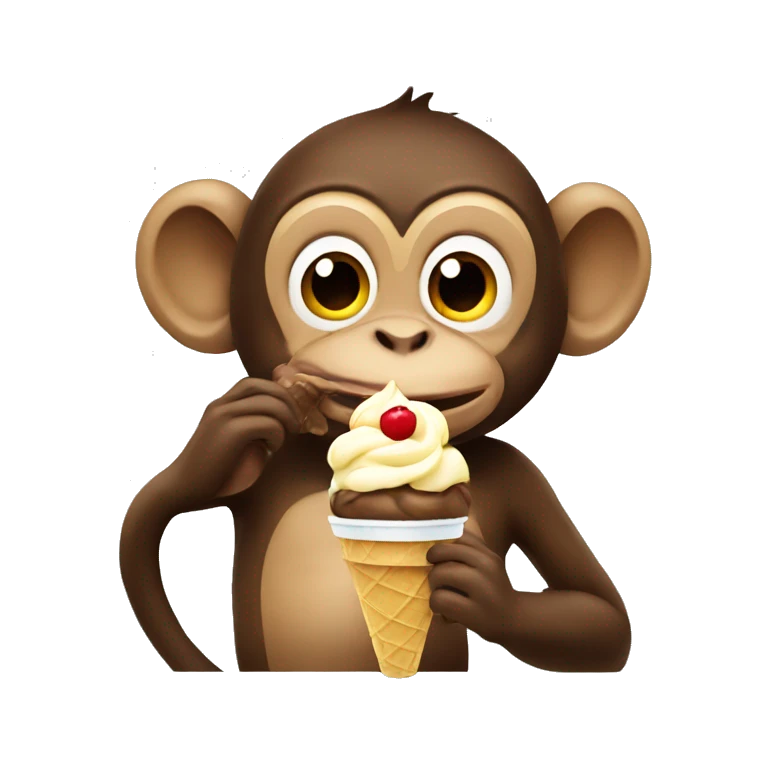 monkey eating ice cream emoji