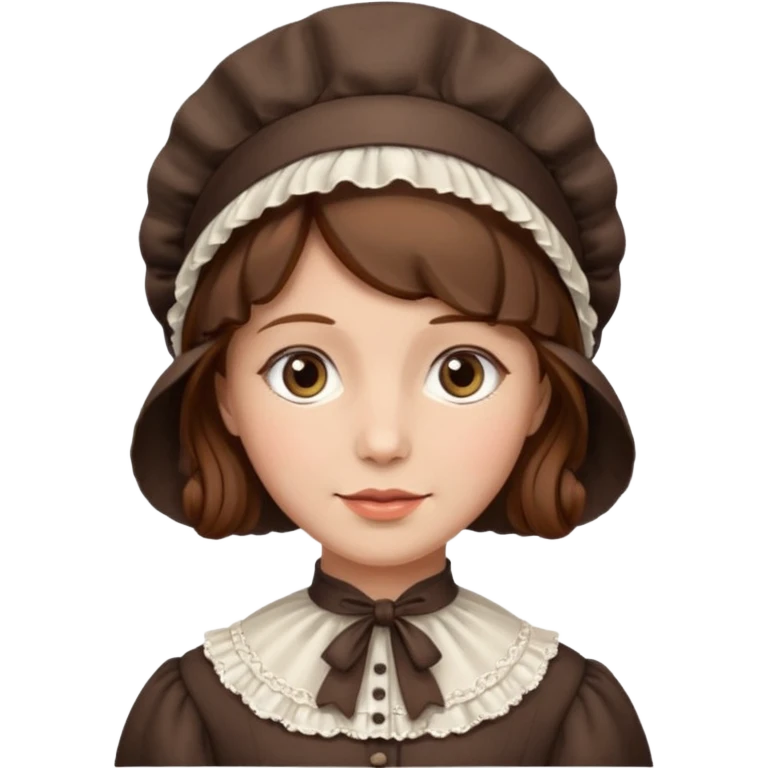victorian lady face with brown hair emoji
