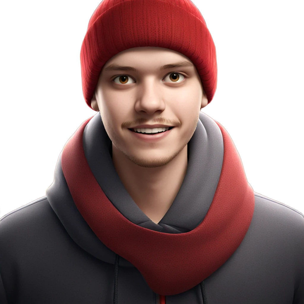 smiling boy in red hat emoji