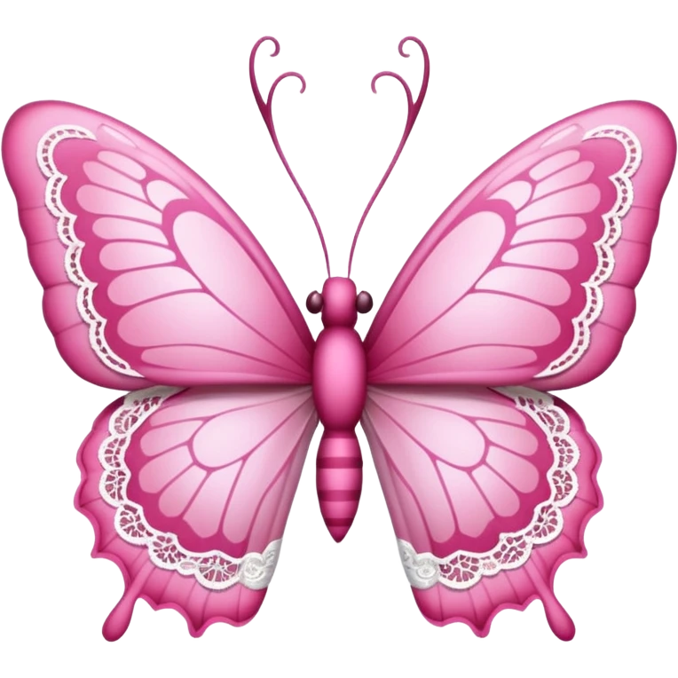 butterfly with pink antlers and lace emoji