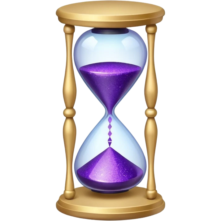 glitter purple hourglass emoji